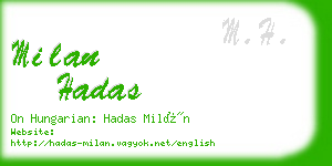 milan hadas business card